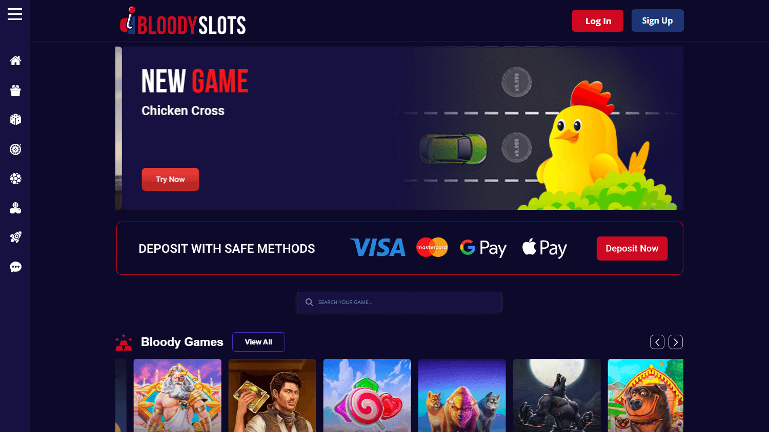 Bloody Slots independent casino UK screenshot 1 showing platform interface
