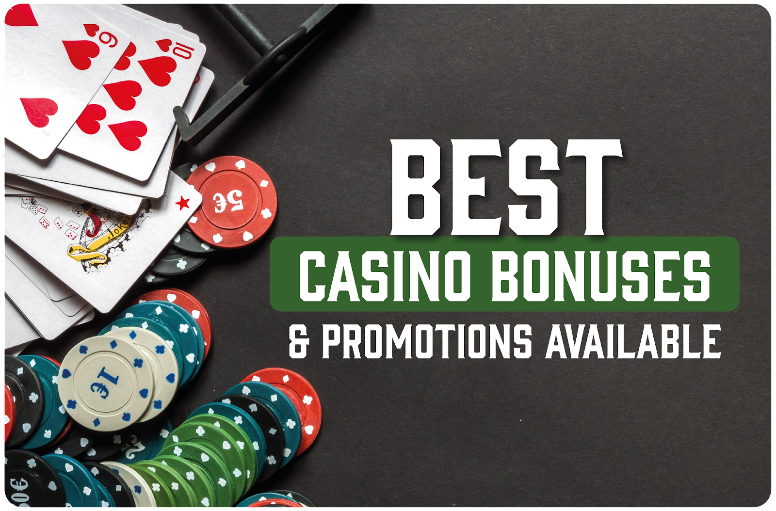 Independent casino bonuses and promotions with cards and chips