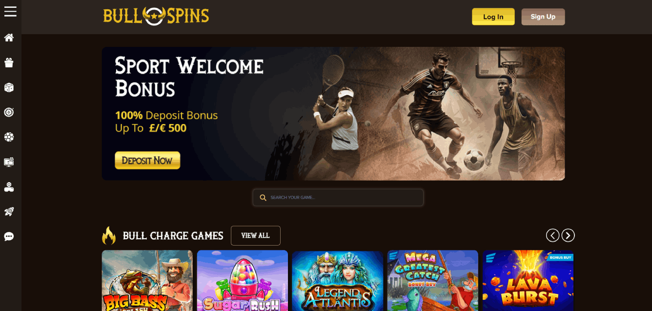 Bullspins independent casino UK screenshot 1 showing platform interface