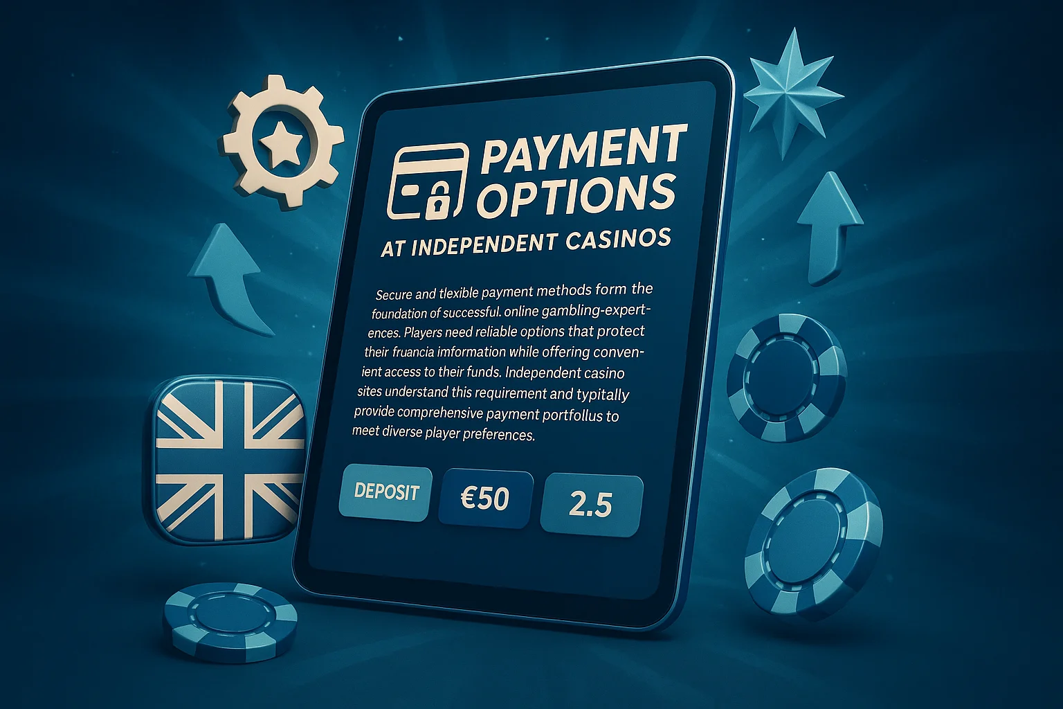 Payment options at independent casinos UK with deposit methods
