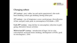 Dr James Nicholls: Alcohol Policy- can we learn from history?